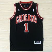 NBA Jersey Chicago Bulls No.1 Rose Rose Jersey Sports Jersey The New New fabric black