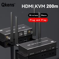 เครื่องส่งสัญญาณวิดีโอไร้สายและตัวรับสัญญาณขยาย HDM ไร้สาย4K 200ม. สำหรับกล้อง PS4แล็ปท็อป PC ไปยังเมาส์และคีย์บอร์ดจอทีวี