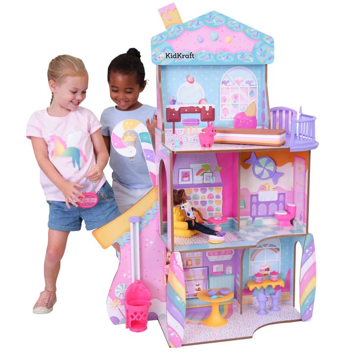 kidkraft-candy-castle-บ้านตุ๊กตาไม้พร้อมลิฟต์-อุปกรณ์เสริม-28-ชิ้น-ราคา-6-990-บาท