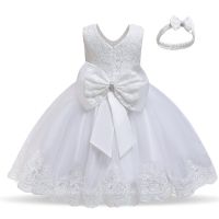 First Birthday Dress For 1 2 Year Old Baby Girls Lace Party Princess Dress Christmas Costume Newborn Baby 1st Christening Gown