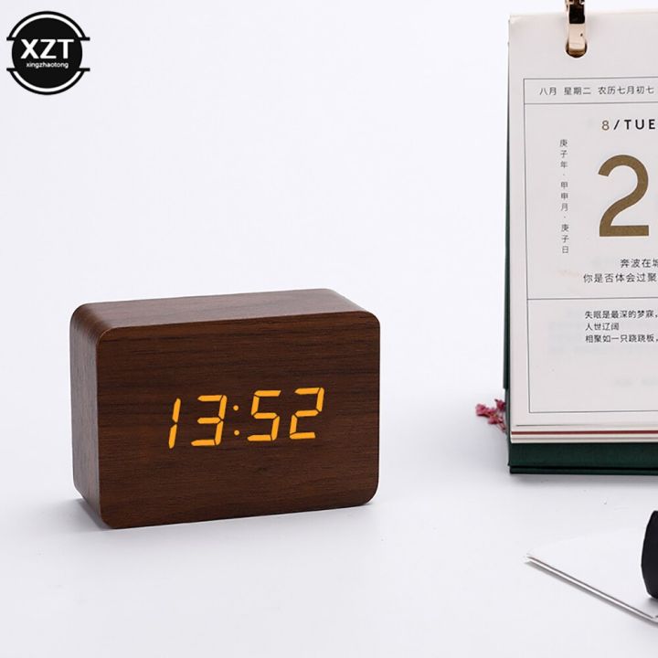 นาฬิกาไม้ดิจิตอลตั้งโต๊ะนาฬิกาปลุก-led-นาฬิกาข้อมือไม้ตั้งโต๊ะพร้อม-usb-นาฬิกาตั้งโต๊ะอิเล็กทรอนิกส์ใช้ถ่าน-aaa-อุปกรณ์ภายในบ้าน