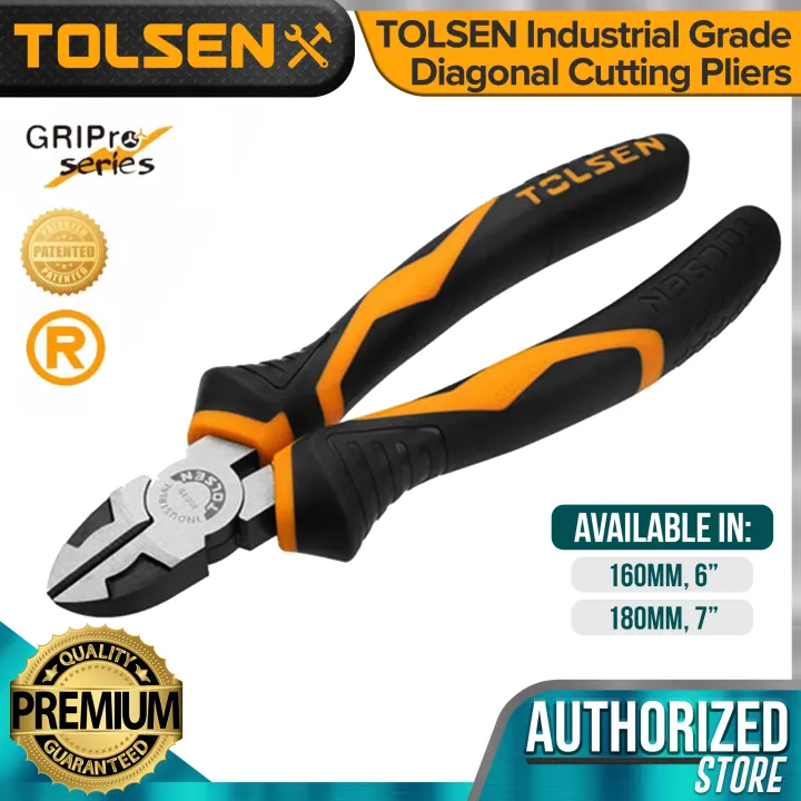 JH Williams PL-47C 7-Inch Industrial-Grade Diagonal Cutting Pliers – Induction Hardened Edges, Rust-Resistant Polished Heads