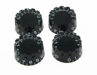 KAISH 4x Black LP Guitar Knurled Control Knobs Speed Metric Knob Fits LP