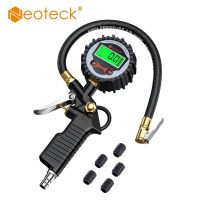 200 Digital Display Tire Pressure Gauge Inflator Backlight Tester With 5 Caps