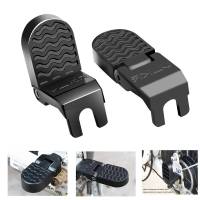 Aluminum Alloy Electric Bicycle Rear Pedals  U-Groove Folding Non-slip Rear Seat Footrest Pedals for Road Mountain Bike T4MF