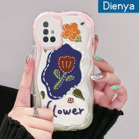 Dienya เคส A71ปลอกสำหรับ Samsung Galaxy A72 4G A72 5G ลายดอกกุหลาบสวยงามมีสไตล์สีสันสดใสขอบคลื่นเนื้อครีมนิ่มเคสโทรศัพท์โปร่งใสกันกระแทกเคสซิลิโคนใส