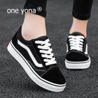 ONE YONA Men Canvas Sneakers Lovers Classics Shoes Low-Top Student Youth Walking Flats