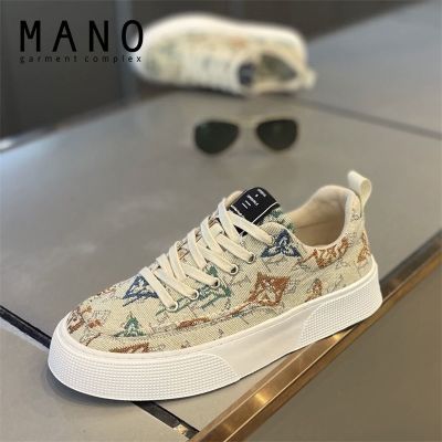 【Ready】🌈 MANO mens shoes 2023 new all-match casual canvas shoes light and thin breathable mens sneakers ruffian handsome trendy