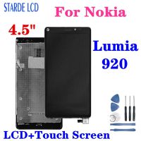 สำหรับจอแสดงผล LCD แบบสัมผัสหน้าจอ Nokia Lumia 920มีกรอบสีดำสำหรับ Nokia Lumia 920จอ LCD Digitizer เปลี่ยนไม่ตายพิกเซล