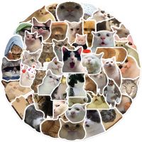 50Pcs/Set Cute Cat Stickers Waterproof No Repetition PVC Material Graffiti Sticker For DIY Decorative Luggage Laptop Pen Guitar Notebook Stickers Stationery