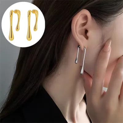 Dangle Drop Earrings Womens Earrings Unique Design Earrings Asymmetrical Stud Earrings Gold Plated Earrings