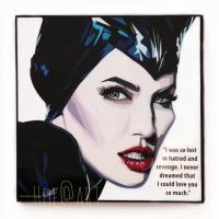 Maleficent มาเลฟิเซนท์ Angelina Jolie แองเจลิน่า โจลี่ รูปภาพ​ติดผนัง pop art พร้อมกรอบและที่แขวน กรอบรูป แต่งบ้าน ของขวัญ รูปภาพ โปสเตอร์