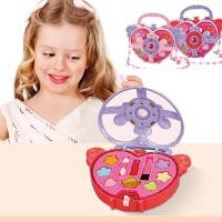 Heart-shaped Kids Safe Simulation Real Makeup Kit Storage Pretend Non-toxic Play Crossbody Toy Cosmetics Bag Toy Box Set Washable R2P3