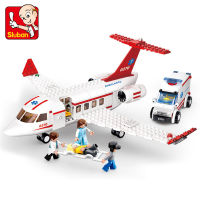 335Pcs City Aircraft Medical Air Ambulance Car Building Blocks Set Plane Brinquedos Bricks Educational Toys For Children