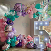 ธีมนางเงือกลูกโป่งโค้ง Garlands ภายใต้ Sea Mermaid บอลลูนเด็ก Happy Birthday Design Party ตกแต่งเด็กเด็กผู้หญิง Balon Babay Shower