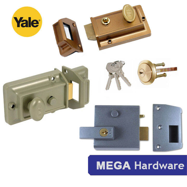 Yale Rim Lock (gate lock) Night Latch Door Lock Double Locking Deadlock