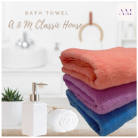 ผ้าเช็ดตัว ผ้าขนหนู Plain bath towel ขนาด 70 x 140 cm. ผ้าสัมผัสนุ่ม ซับน้ำได้ดี ลดปัญหากลิ่นอับชื้น