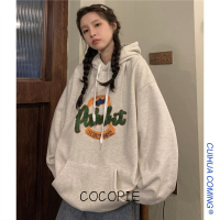 Cocopie เสื้อฮู้ด เสื้อแขนยาวอบอุ่น หลวมและสบาย วินเทจ เท่ สบาย นุ่มนวล WWY2391CIP 38Z230919