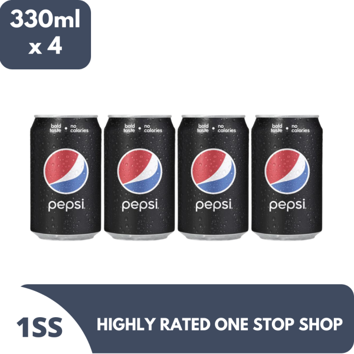 Pepsi Max Zero Sugat Softdrinks 330ml x 4 | Lazada PH