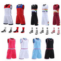 DIY Men Basketball Jerseys Cheap Basketball Uniforms Sets Sleeveless Shirt Team Training Sport Jerseys Quick Dry Outdoor Clothes