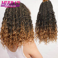 สังเคราะห์กล่อง ids โครเชต์ผม Curly End 14นิ้วเทพธิดาโครเชต์กล่อง ids Omber iding ผมสำหรับ Afro ผู้หญิง