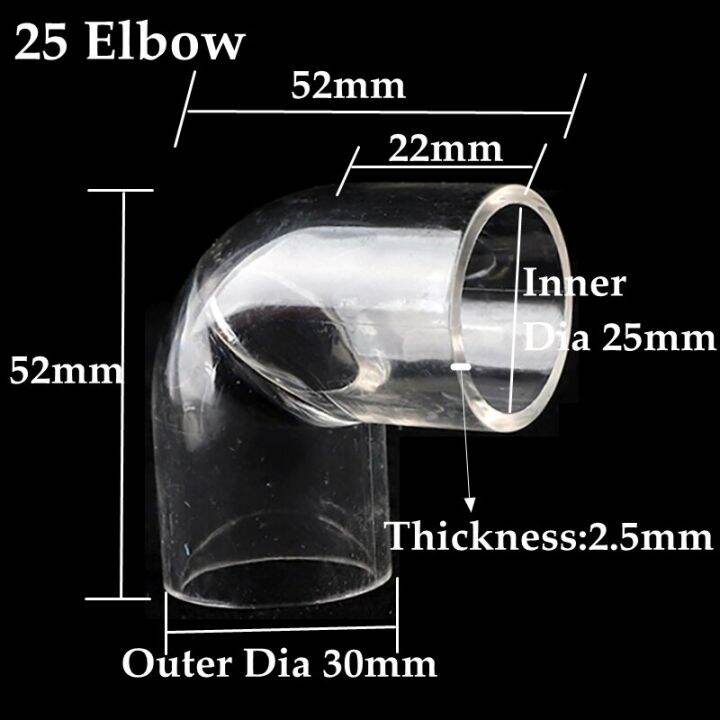 1/2/5/10Pcs 90° Acrylic Elbow Connector Transparent Pipe Fittings