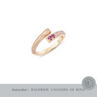 Maison de Jewels - Rainbow Unicorn Cross ID Ring แหวน  ดีไซน์ แหวนเงิน โรสโกลด์ ยูนิคอร์น พลอยสีรุ้ง