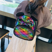 Kids Cartoon School Backpack Girls Sequin Travel Shoulder Bag Hiking Backpacks for Girls Cute Mouse Ear Shaped Small Bags Sac