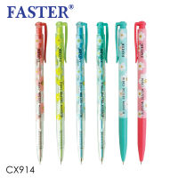 ปากกาลูกลื่น Faster รุ่น CX914 Blossom Design ขนาดหัวปากกา 0.38mm น้ำเงิน/แดง