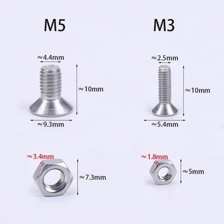 25-50pcs-m3-m5-304-stainless-steel-hex-nut-countersunk-head-socket-head-cap-screws-bolt-cap-nails-screws-fasteners