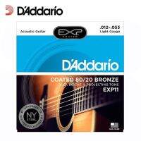 DAddario EXP10 EXP11 EXP12 EXP13 EXP14 EXP15 EXP16 EXP17 EXP42เคลือบ80/20เสียงทองสายกีตาร์ Daddario(12สาย)