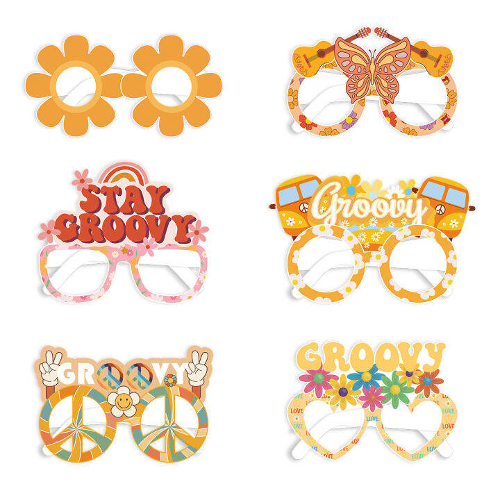 Hippie Glass Photo Booth Props Groovy Photo Booth Props Party ...
