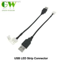 ☢۞❡ USB LED Strip Connector 2pin 8mm / 10mm for 5V USB Connect Cable for LED Strip with Type Plug Socket 5pcs/lot