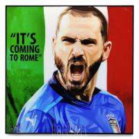 Leonardo Bonucci โบนุชชี่ Italy อิตาลี​ ฟุตบอล​ยูโร ยูเวนตุส​ รูปภาพ​ติด​ผนัง​ pop art พร้อมกรอบและที่แขวน ฟุตบอล​ กรอบรูป​​ แต่งบ้าน ของขวัญ