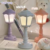 Retro Table Lamp LED Desk Lamp USB Charging Night Lights Touch Dimmable Desk Light Mini Street Lamps Bedside Light Room Decor Night Lights