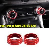 、‘】【； 2Pcs/Set Car AC Control Knob Cover For Toyota RAV4 2019-2021 Car AC Climate Control Knob Trim Button Cover Auto Accessories