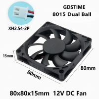 Gdstime 100 Pcs  DC 12V PC Computer Cooling Fan 80mm*80mm*15mm 8cm Ball Bearing Axial Radiator Cooler 80mm x 15mm Cooling Fans