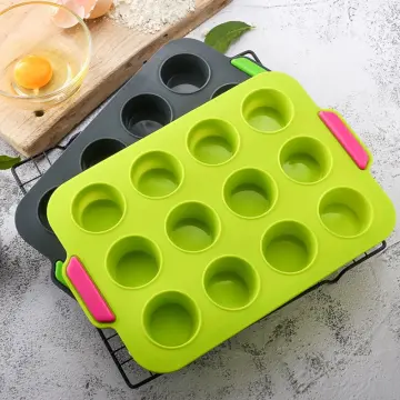 12 Cups Cake Silicone Mold Muffin Cupcake Silicone Mold Mini Muffin Baking  Tray Non-stick Cupcake Pan Pudding Jelly Baking Mold