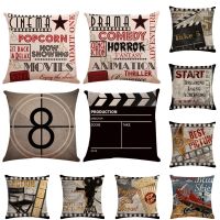 【hot】◎✗ Hot Sale Movie Production Film Letters Cushion Cover Postage Pillows Sofa Throw