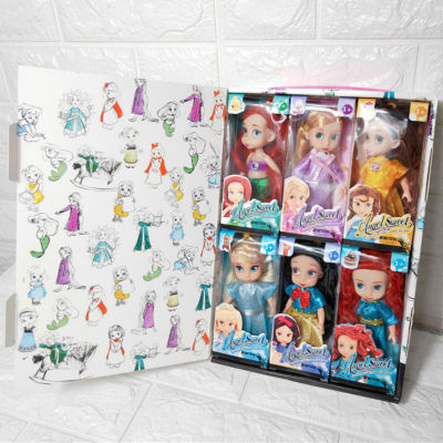 6pcsset Frozen 2 Anna Elsa Princess Action Figures Model Toy Snow White Little Mermaid Collection Doll Gift For Girls