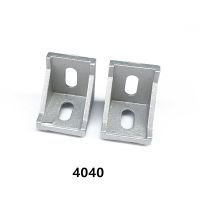 50pcs Silver Aluminum 4040 Corner Brackets 40x40 corner fitting angle aluminum L connector bracket for 4040 Aluminum Profile Hand Tool Parts Accessori