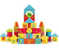 Kids castle ของเล่นไม้บล็อคไม้เสริมพัฒนาการบล็อคไม้สร้างเมืองของเล่นตัวต่อ ตัวอักษรภาษาอังกฤษ English Alphabet Blocks