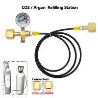 Argon CO2 Refilling Station Charging Adapter To Small Welding TanksW/ 1.5 Meters Soft Hose 250bar Gauge G5/8W21.8-14CGA320