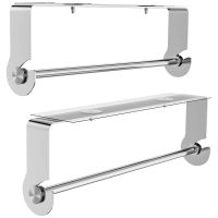 Adhesive Paper Towel Holder Under Cabinet, Silver Paper Towel Roll Rack for Kitchen, Bathroom