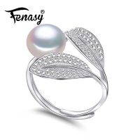 FENASY Natural Freshwater Pearl Rings For Women Fine Jewelry Female Bohemian Trendy Big 925 Silver Evening Party Ring