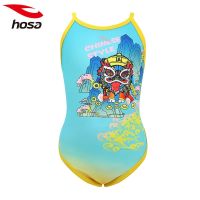 Swimming gear hosa Hosa childrens swimsuit womens high elasticity medium and large childrens one-piece triangle professional training comfortable swimsuit