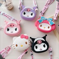 hot【DT】✜✐  Kuromi Silicone  Coin Purse Crossbody Baby Small Satchel Cartoon Childrens