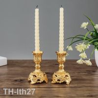 2023● HeyMamba European Metal Candle Holder Gold Candlesticks Wedding Decoration Bar