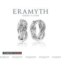 Eramyth jewelry ต่างหูห่วง เงินแท้92.5 ดีไซน์เปียไขว้ เพชรสวิสCZ รอบวง สินค้ามาตรฐานส่งออก