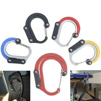 คาราบิเนอร์ไฮบริดหัวเข็มขัดหมุนคลิปเกียร์อเนกประสงค์แบบ D-Type Carabiner แบบไม่ล็อกคลิปแข็งแรงตั้งแคมป์ตกปลาเดินเขาการเดินทางออกนอกบ้าน